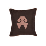 Load image into Gallery viewer, Kutnu Silk Pillow with Embroidery - HandsOnHips , Dark Brown Authentic Silk Cushion
