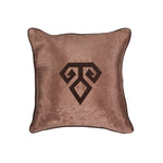 Load image into Gallery viewer, Kutnu Silk Pillow with Embroidery - Fertility , Light Brown Authentic Silk Cushion
