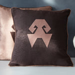 Load image into Gallery viewer, Kutnu Silk Pillow with Embroidery - HandsOnHips , Dark Brown Authentic Silk Cushion
