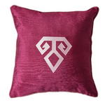 Load image into Gallery viewer, Kutnu Silk Pillow with Embroidery - Fertility , Dark Pink Authentic Silk Cushion
