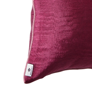 Kutnu Silk Pillow with Embroidery - Fertility , Dark Pink Authentic Silk Cushion