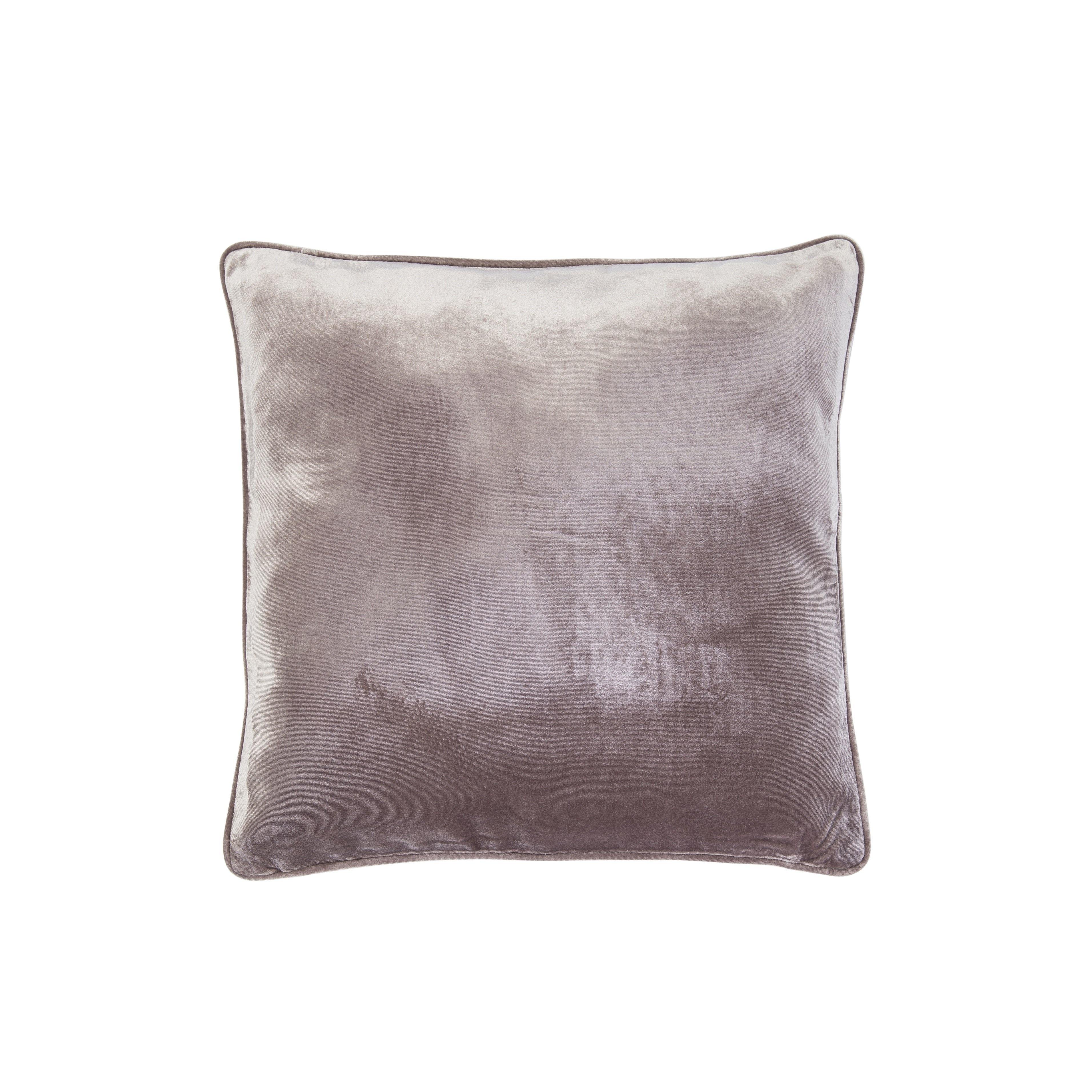 Velvet Pillow with Piping - Beige - bohemtolia