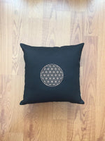 Load image into Gallery viewer, Embroidered Pillow with Flower of Life - Copper - bohemtolia
