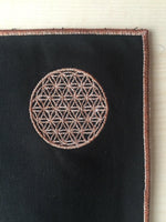 Load image into Gallery viewer, Embroidered Table Mat with Flower of Life - Copper - bohemtolia
