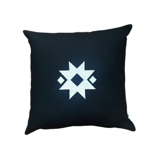 Embroidered Pillow with Star - Silver - bohemtolia