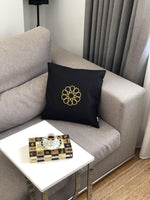 Load image into Gallery viewer, Embroidered Pillow with Seljuk Star - Gold - bohemtolia
