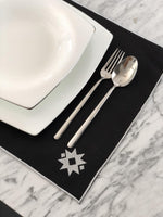 Load image into Gallery viewer, Embroidered Table Mat with Star - Silver - bohemtolia
