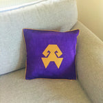 Load image into Gallery viewer, Kutnu Silk Pillow with Embroidery - HandsOnHips , Purple Authentic Silk Cushion - bohemtolia
