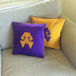 Load image into Gallery viewer, Kutnu Silk Pillow with Embroidery - HandsOnHips , Purple Authentic Silk Cushion - bohemtolia
