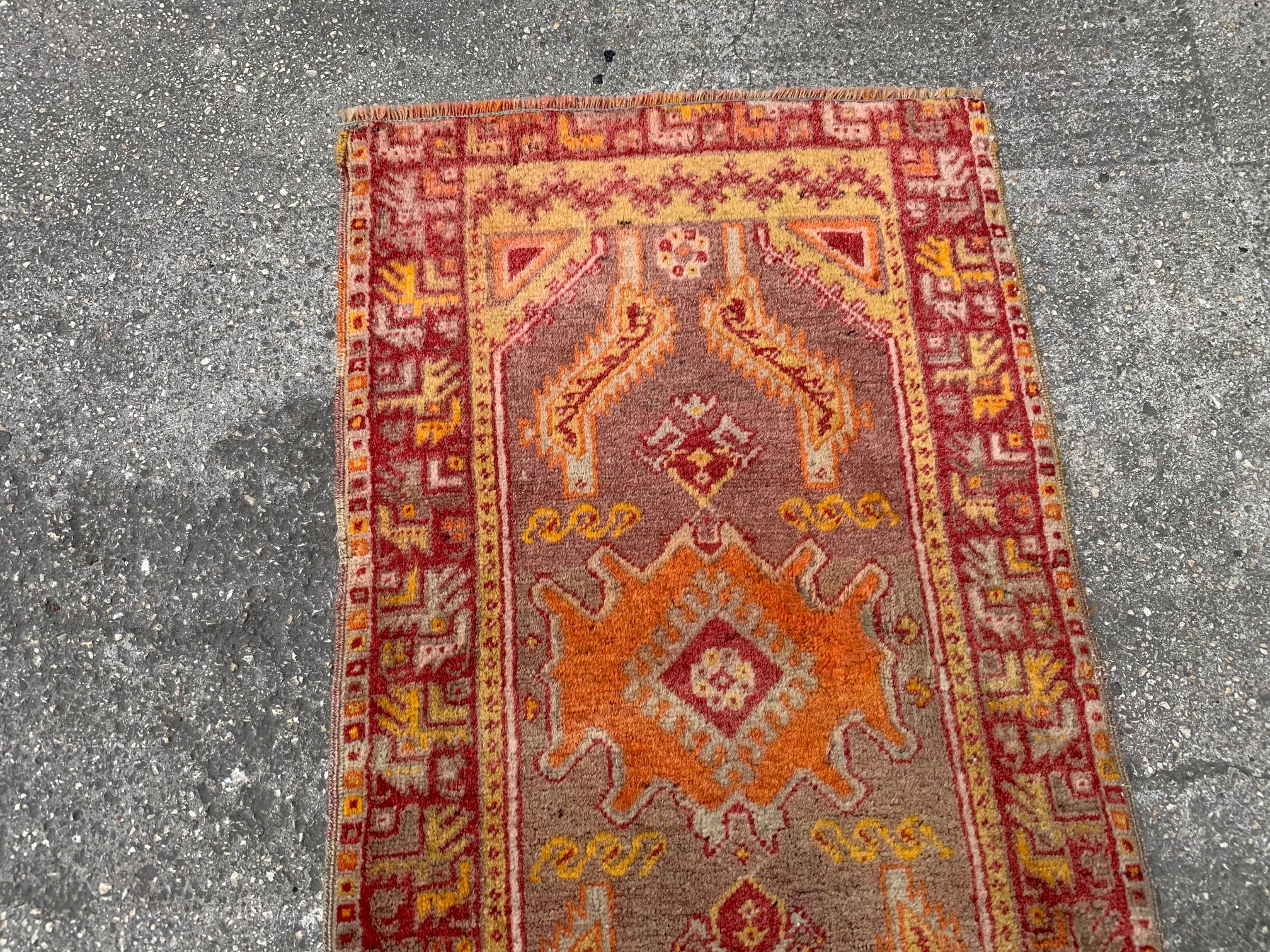Vintage small rug, 1.7x2.11 ft, s780