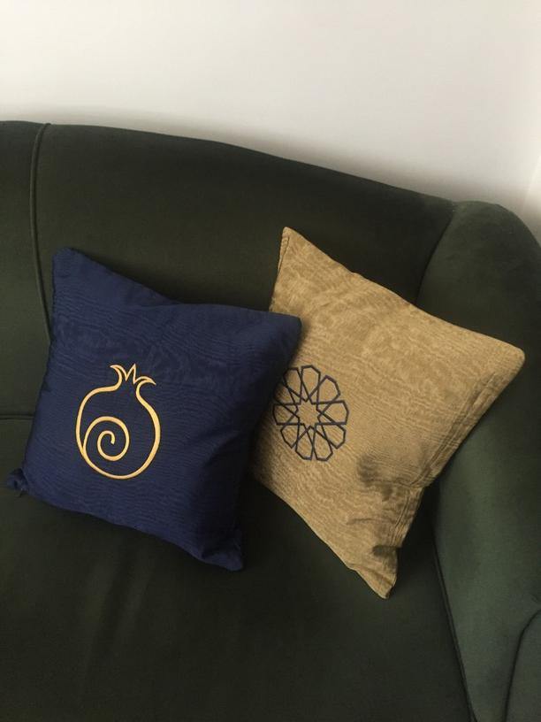 Navy Gold Pomegranate Pillowcase - bohemtolia