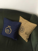 Load image into Gallery viewer, Navy Gold Pomegranate Pillowcase - bohemtolia

