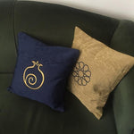 Load image into Gallery viewer, Navy Gold Pomegranate Pillowcase - bohemtolia
