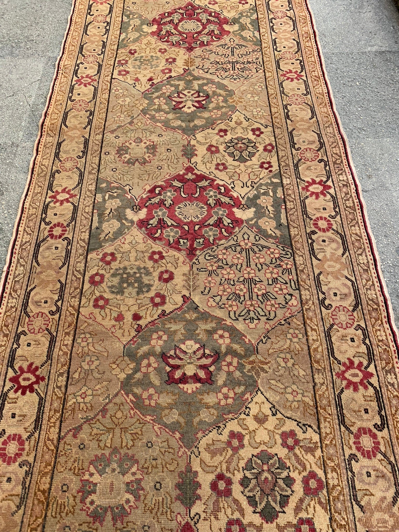 Oriental runner rug, 3.2x9.2 ft, K591