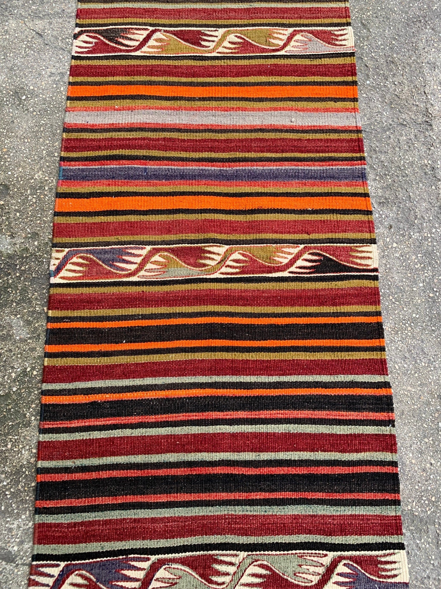 Nomadic kilim rug, 1.10x5.10 ft, KL708