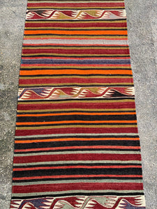 Nomadic kilim rug, 1.10x5.10 ft, KL708