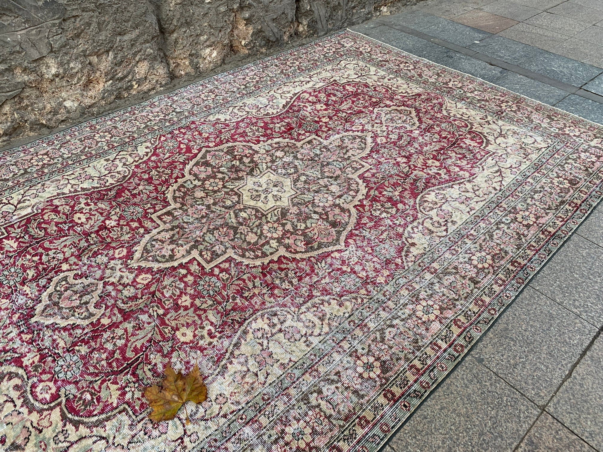 Oriental Turkish carpet, 6.11x10.11 ft, I829
