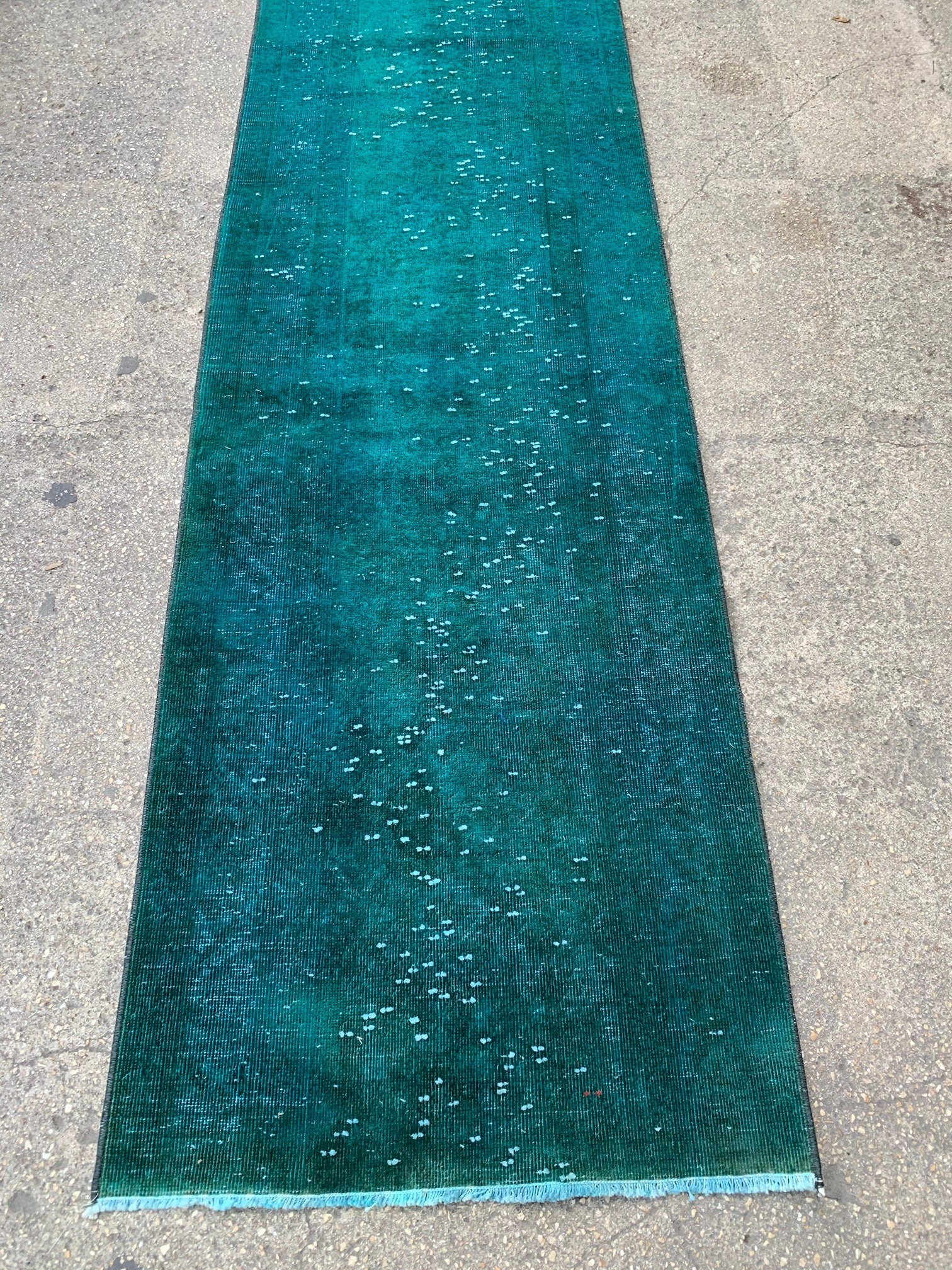 Authentic turquiose runner rug, 1.11x9.11 ft, VP838