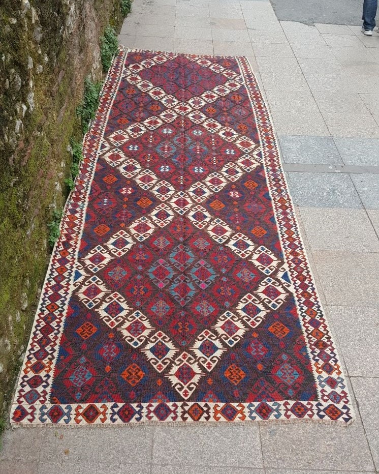 Large wool rug, 4.7x13 ft, VK880