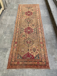 Oriental runner rug, 3.2x9.2 ft, K591