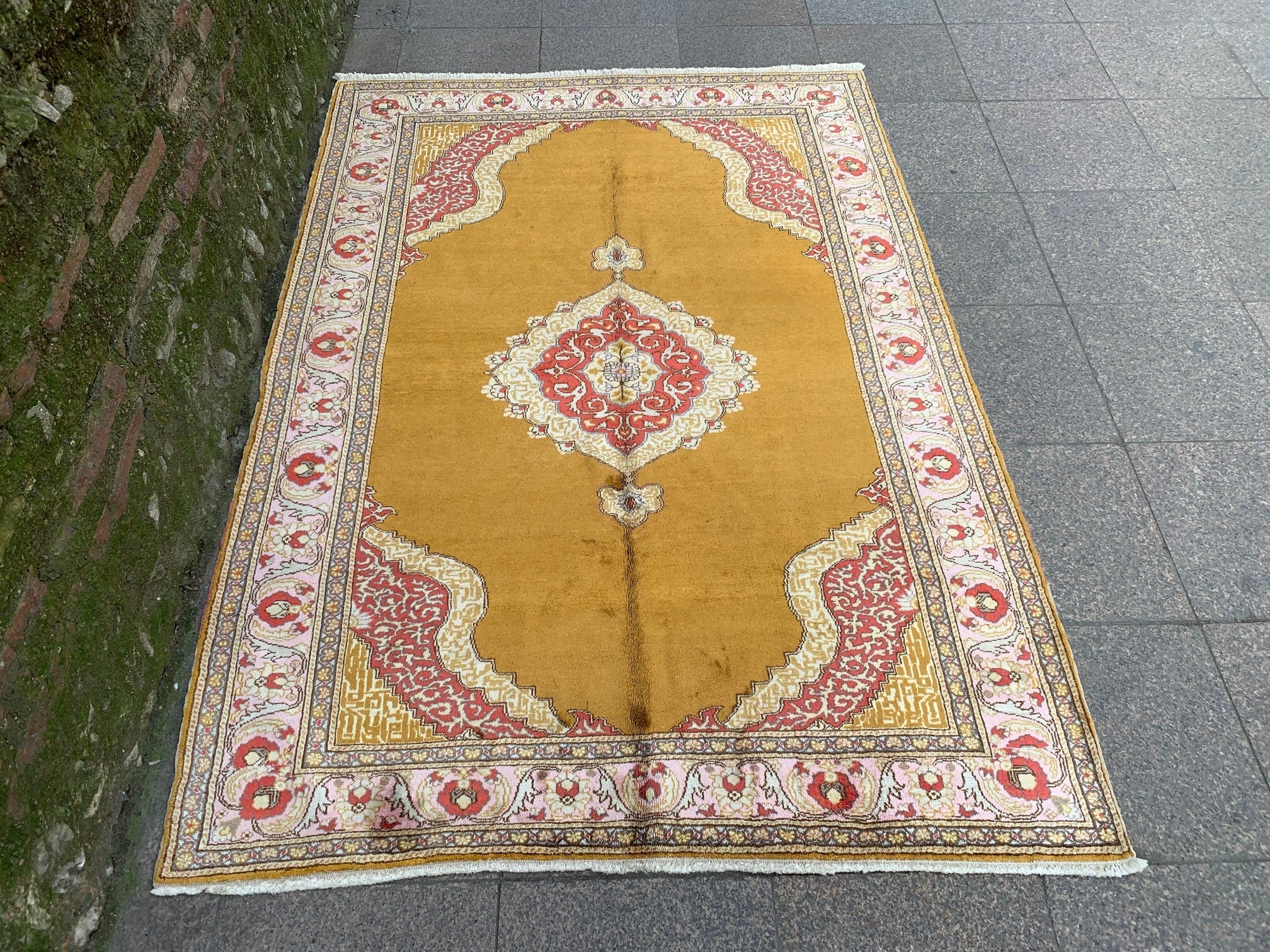 Medallion silk rug, 4.11x7.1 ft, F534
