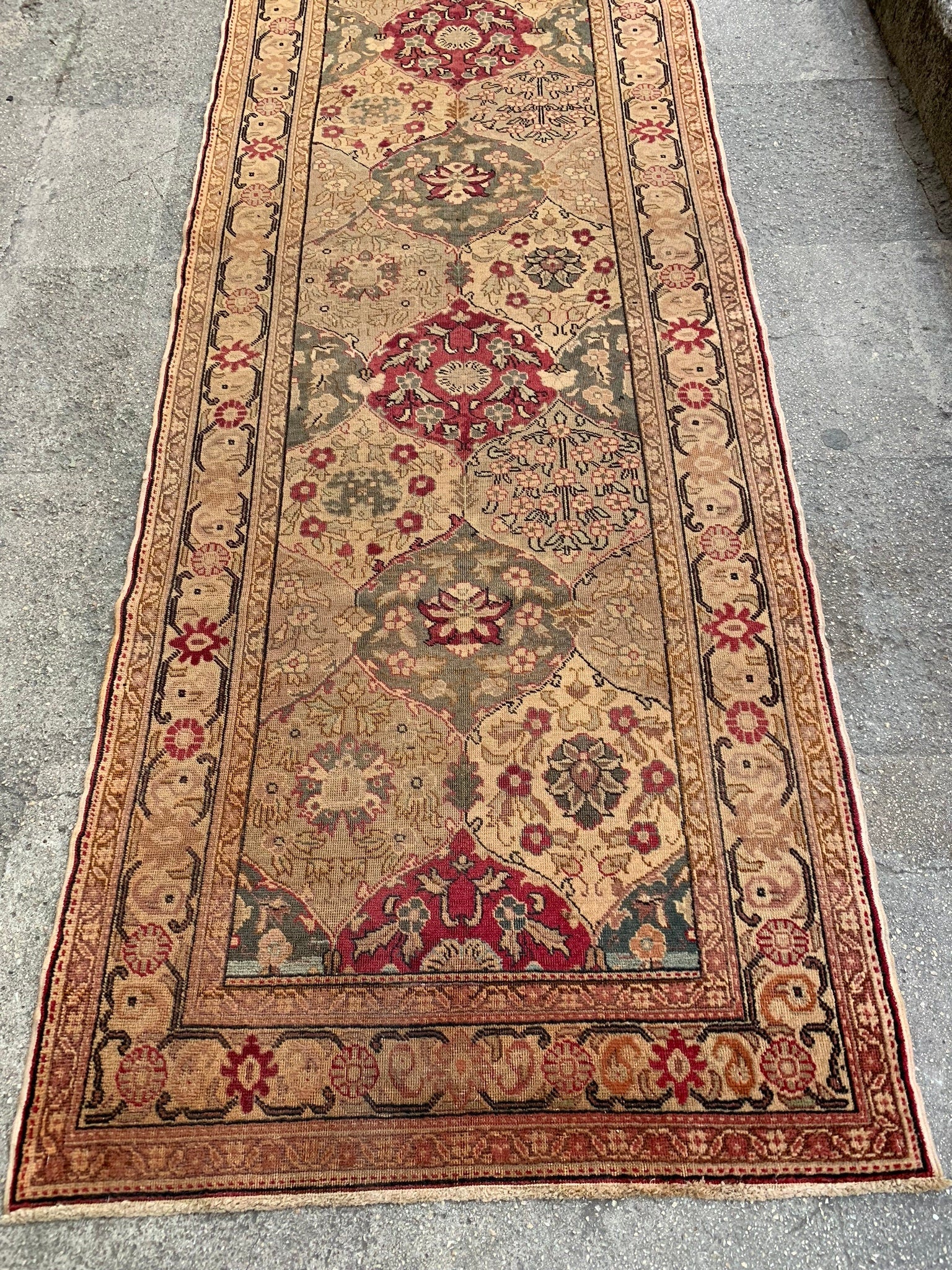 Oriental runner rug, 3.2x9.2 ft, K591