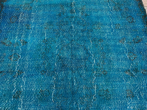 Faded blue rug, 7x10.9 ft, B722