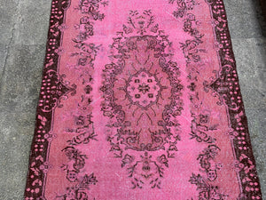 Pink medallion carpet, 3.10x7 ft, B726