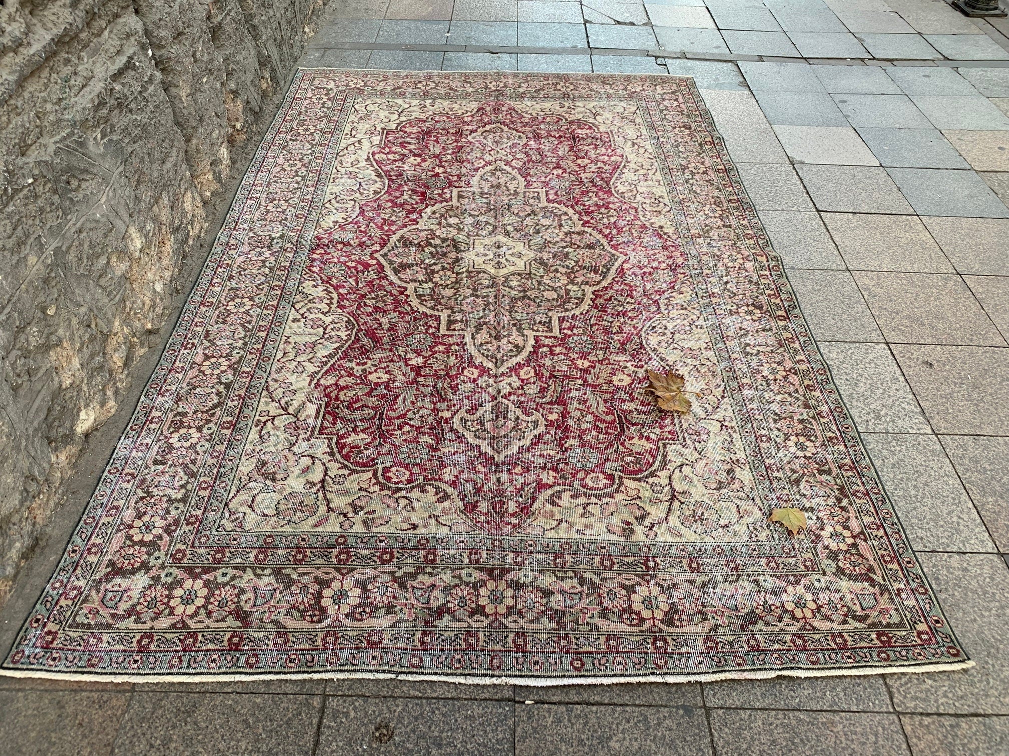 Oriental Turkish carpet, 6.11x10.11 ft, I829