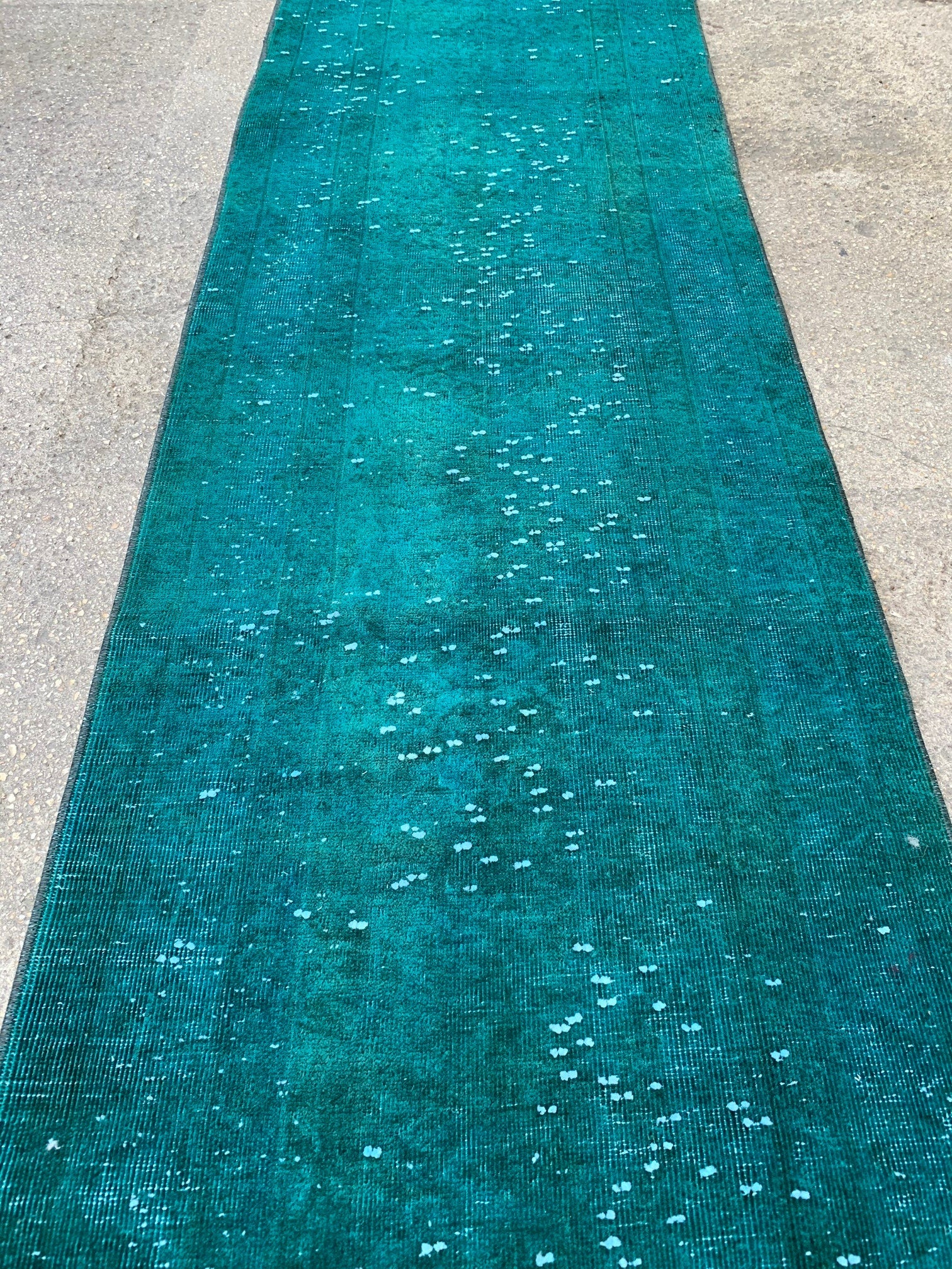 Authentic turquiose runner rug, 1.11x9.11 ft, VP838