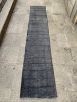 Load image into Gallery viewer, Faded gray runner, 1.11x9.8 ft, VP839

