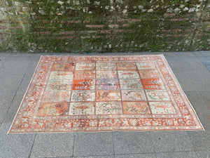 Vintage Silk Rug, 4.9x7 ft, F846