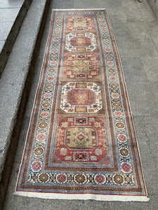 Oriental runner rug, 3.4x9.11 ft, F848