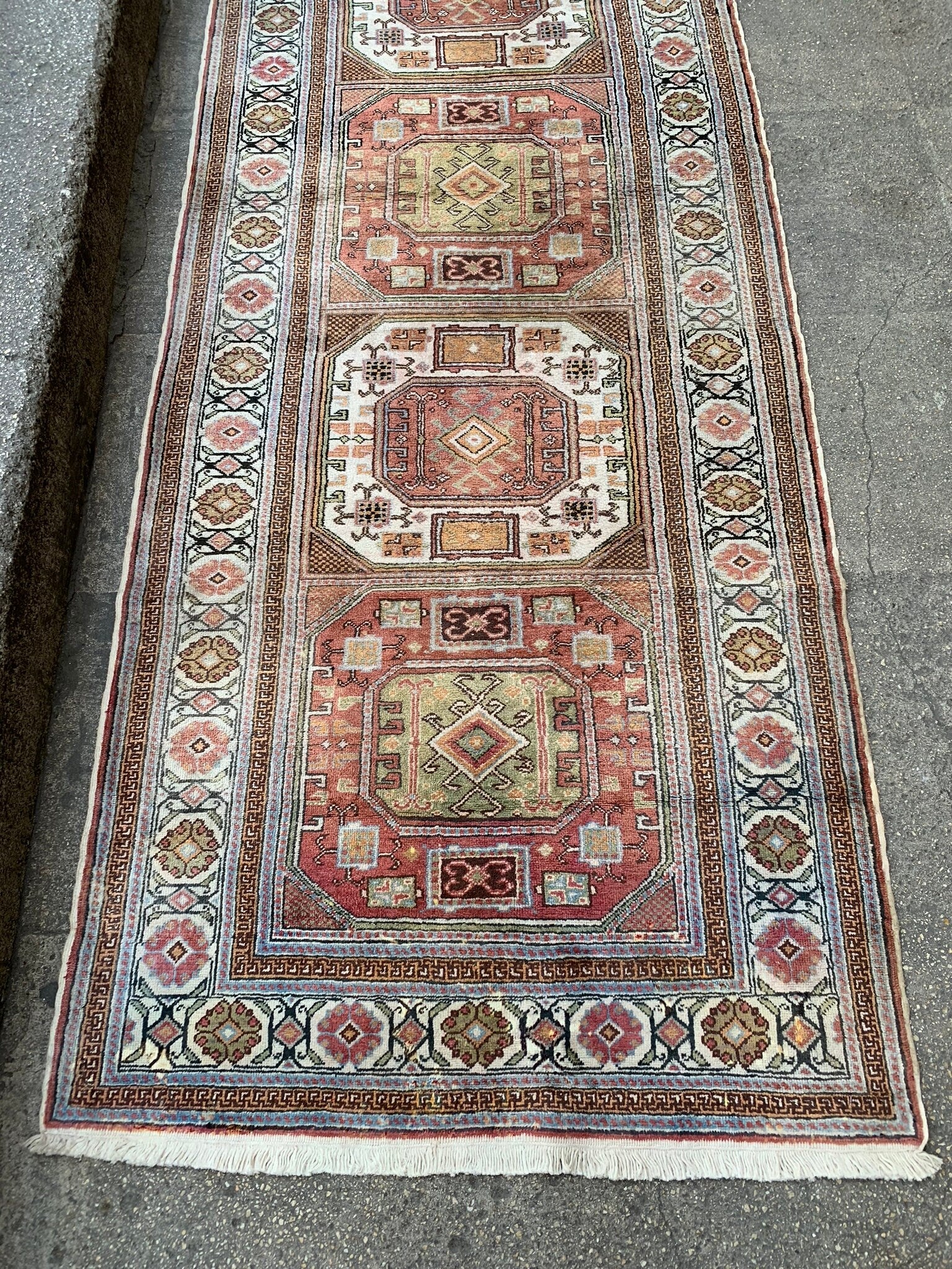 Oriental runner rug, 3.4x9.11 ft, F848