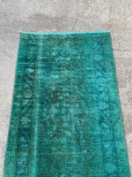 Load image into Gallery viewer, Green kilim runner, 1.11x9.8 ft, VP798
