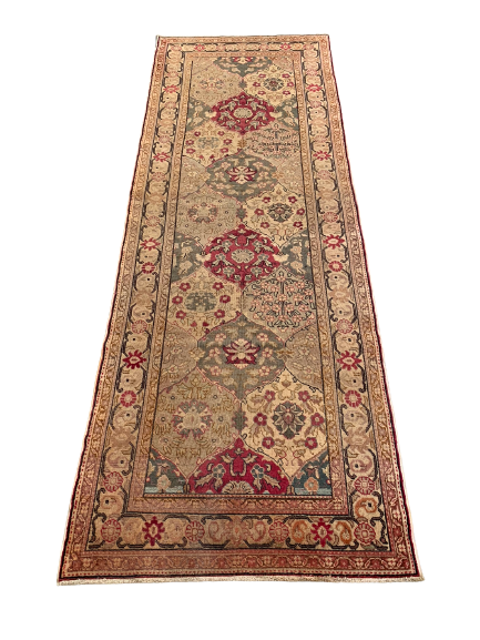 Oriental runner rug, 3.2x9.2 ft, K591