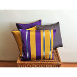 Load image into Gallery viewer, Kutnu Silk Pillow - Purple Yellow - Yastk
