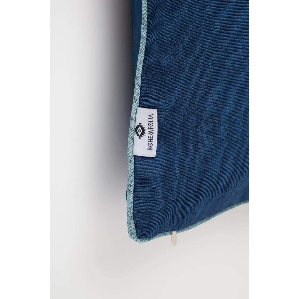 Kutnu Silk Pillow with Embroidery - Fertility Dark Blue Authentic Silk Cushion - Yastk