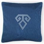 Load image into Gallery viewer, Kutnu Silk Pillow with Embroidery - Fertility Dark Blue Authentic Silk Cushion - Yastk
