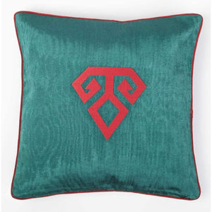 Kutnu Silk Pillow with Embroidery - Fertility Green Authentic Silk Cushion - Yastk