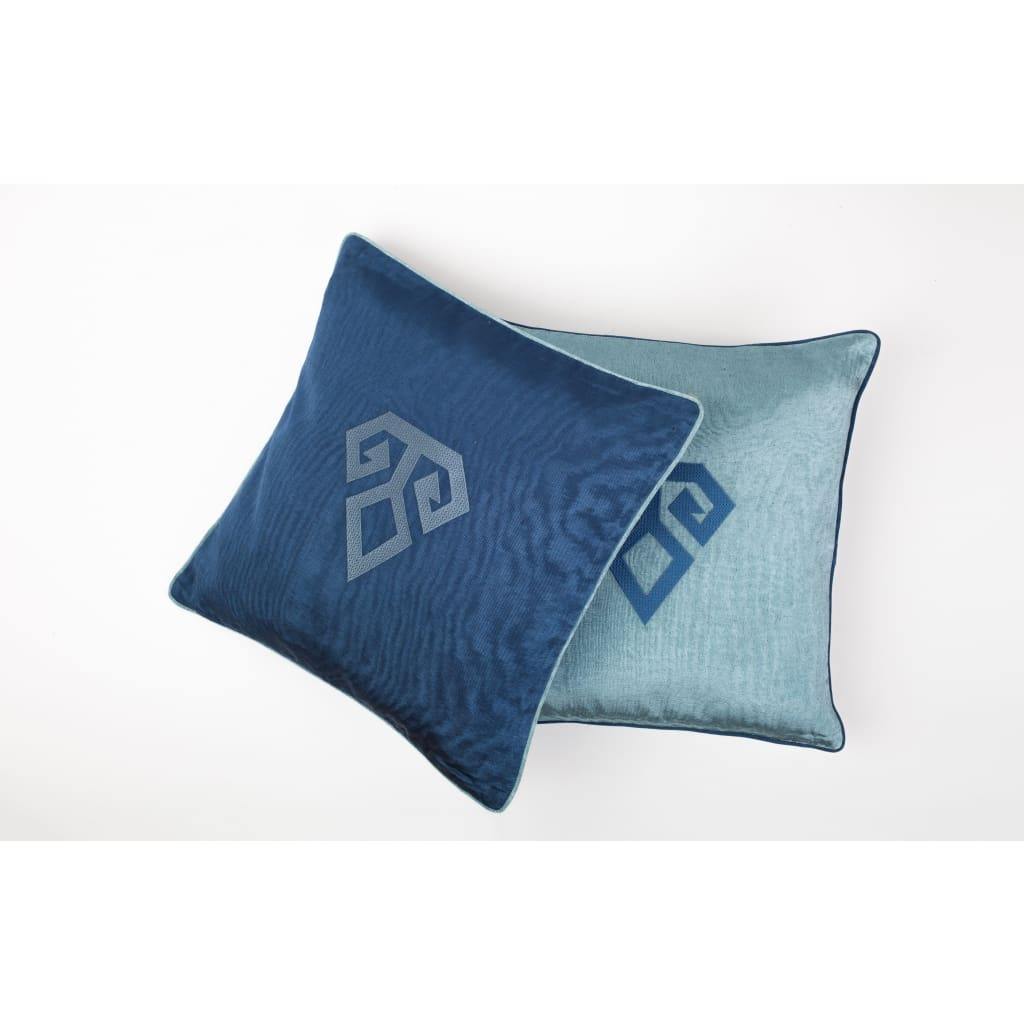 Kutnu Silk Pillow with Embroidery - Fertility Light Blue Authentic Silk Cushion - Yastk