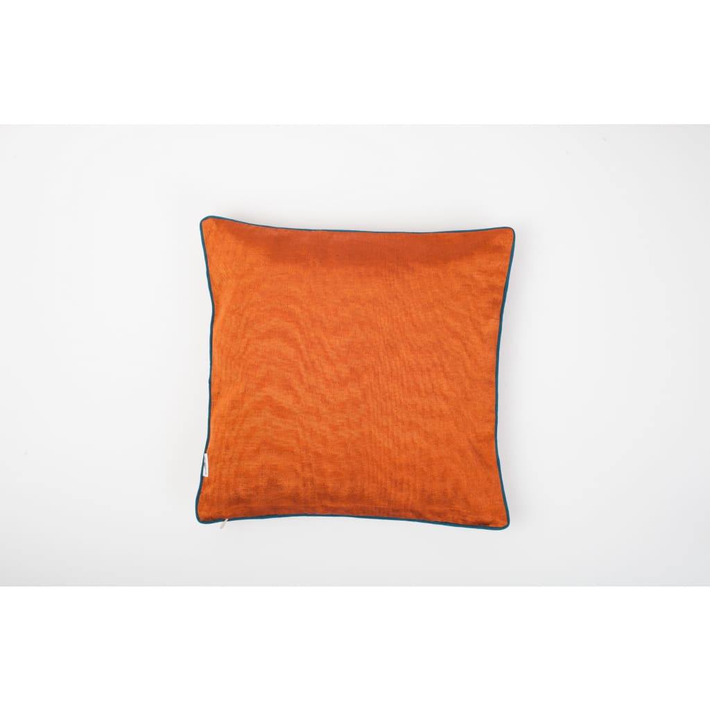 Kutnu Silk Pillow with Embroidery - Fertility Orange Authentic Silk Cushion - Yastk