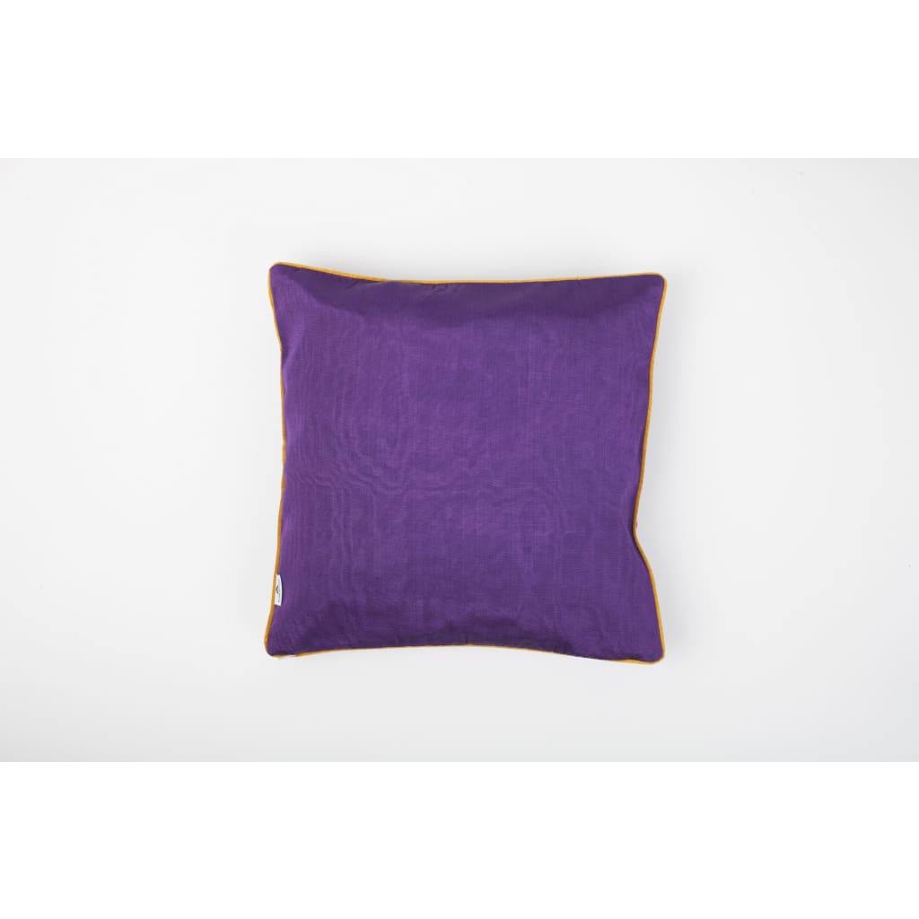 Kutnu Silk Pillow with Embroidery - Fertility Purple Authentic Silk Cushion - Yastk