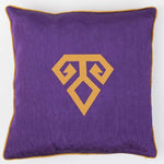 Load image into Gallery viewer, Kutnu Silk Pillow with Embroidery - Fertility Purple Authentic Silk Cushion - Yastk
