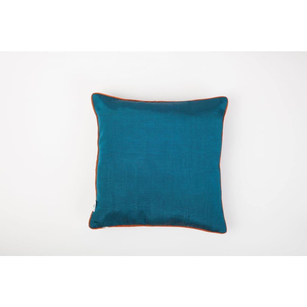 Kutnu Silk Pillow with Embroidery - Fertility Turquoise Authentic Silk Cushion - Yastk