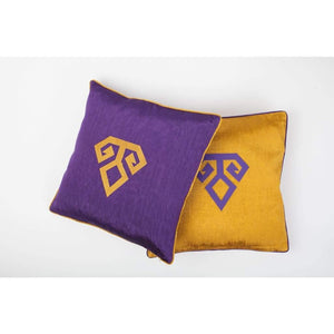 Kutnu Silk Pillow with Embroidery - Fertility Yellow Authentic Silk Cushion - Yastk