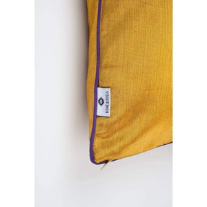 Kutnu Silk Pillow with Embroidery - Fertility Yellow Authentic Silk Cushion - Yastk