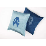 Load image into Gallery viewer, Kutnu Silk Pillow with Embroidery - HandsOnHips Dark Blue Authentic Silk Cushion - Yastk

