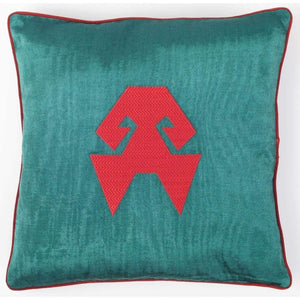 Kutnu Silk Pillow with Embroidery - HandsOnHips Green Authentic Silk Cushion - Yastk