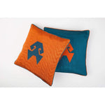 Load image into Gallery viewer, Kutnu Silk Pillow with Embroidery - HandsOnHips Orange Authentic Silk Cushion - Yastk
